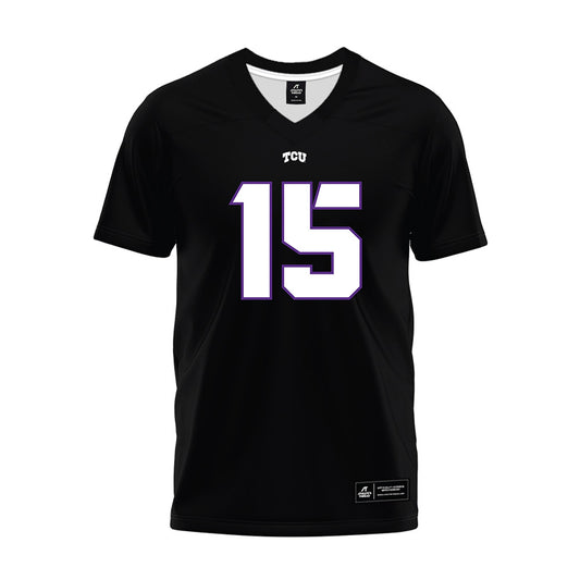 TCU - NCAA Football : Terry Shelton - Black Premium Football Jersey-0