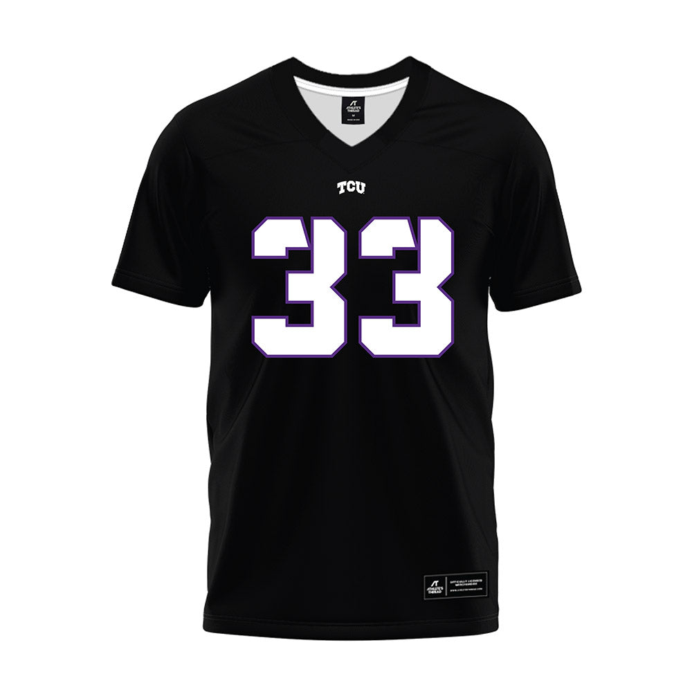 TCU - NCAA Football : Koron Hayward - Black Premium Football Jersey-0