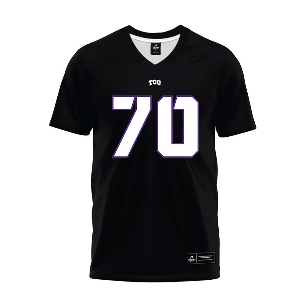 TCU - NCAA Football : Ryan Hughes - Black Premium Football Jersey-0