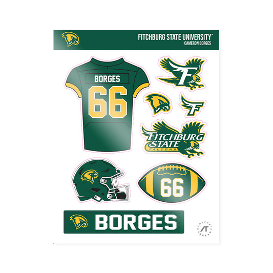 Fitchburg State - NCAA Football : Cameron Borges - Sticker Sheet-0