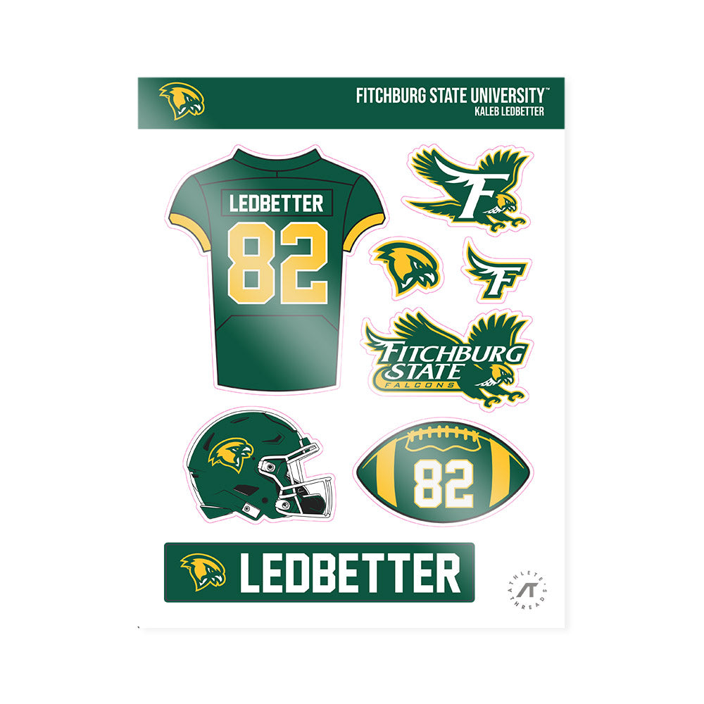 Fitchburg State - NCAA Football : Kaleb Ledbetter - Sticker Sheet-0