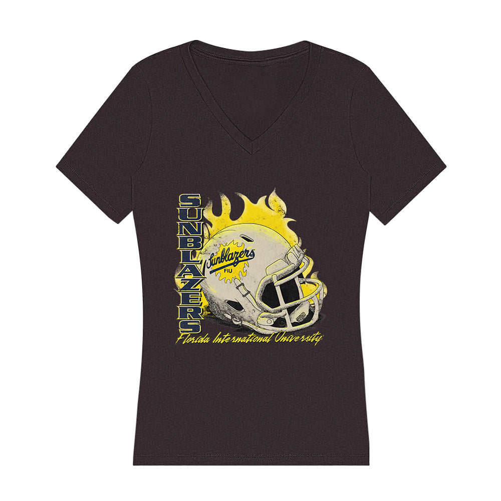 FIU - NCAA Football : Vintage Helmet v1 Women's V-Neck T-Shirt-0