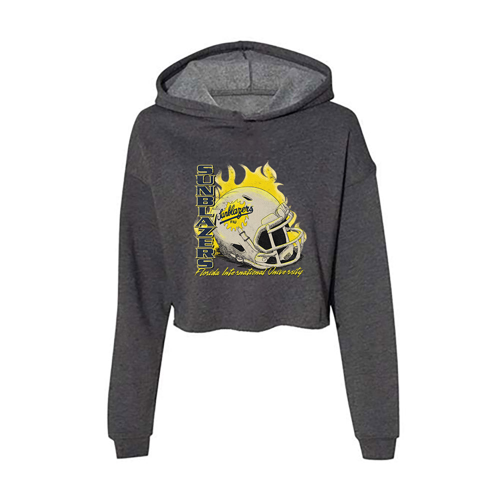 FIU - NCAA Football : Vintage Helmet v1 Women's Crop Fleece Hoodie-0