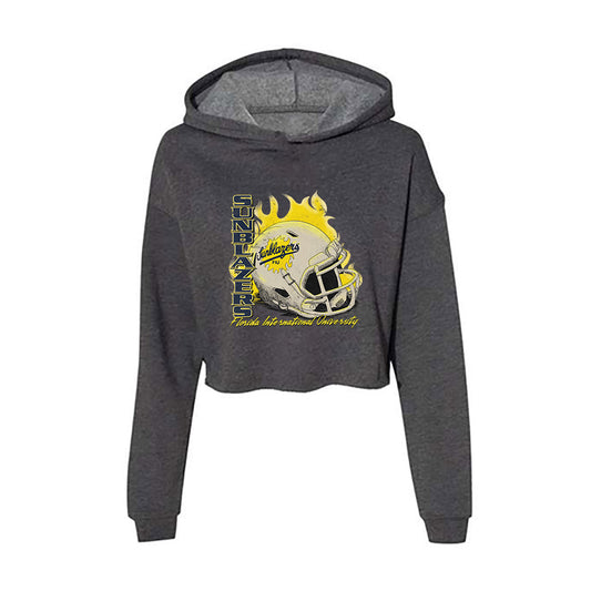 FIU - NCAA Football : Vintage Helmet v1 Women's Crop Fleece Hoodie-0