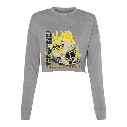 FIU - NCAA Football : Vintage Helmet v1 Women's Cropped Crew Fleece-0