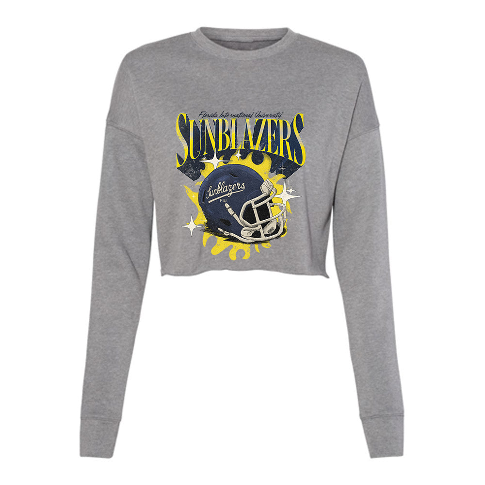 FIU - NCAA Football : Vintage Helmet Women's Cropped Crew Fleece-0