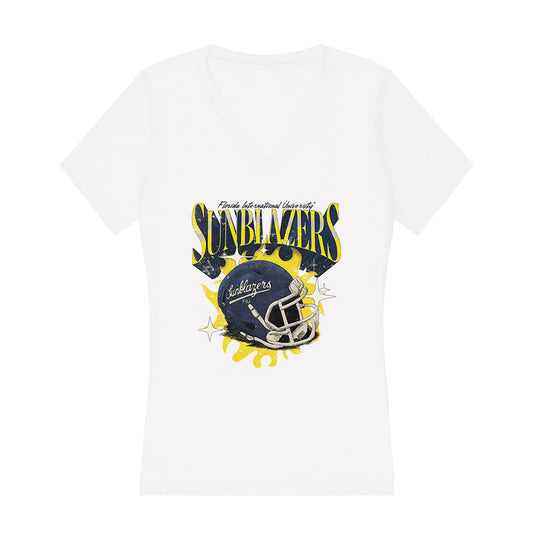 FIU - NCAA Football : Vintage Helmet Women's V-Neck T-Shirt-0