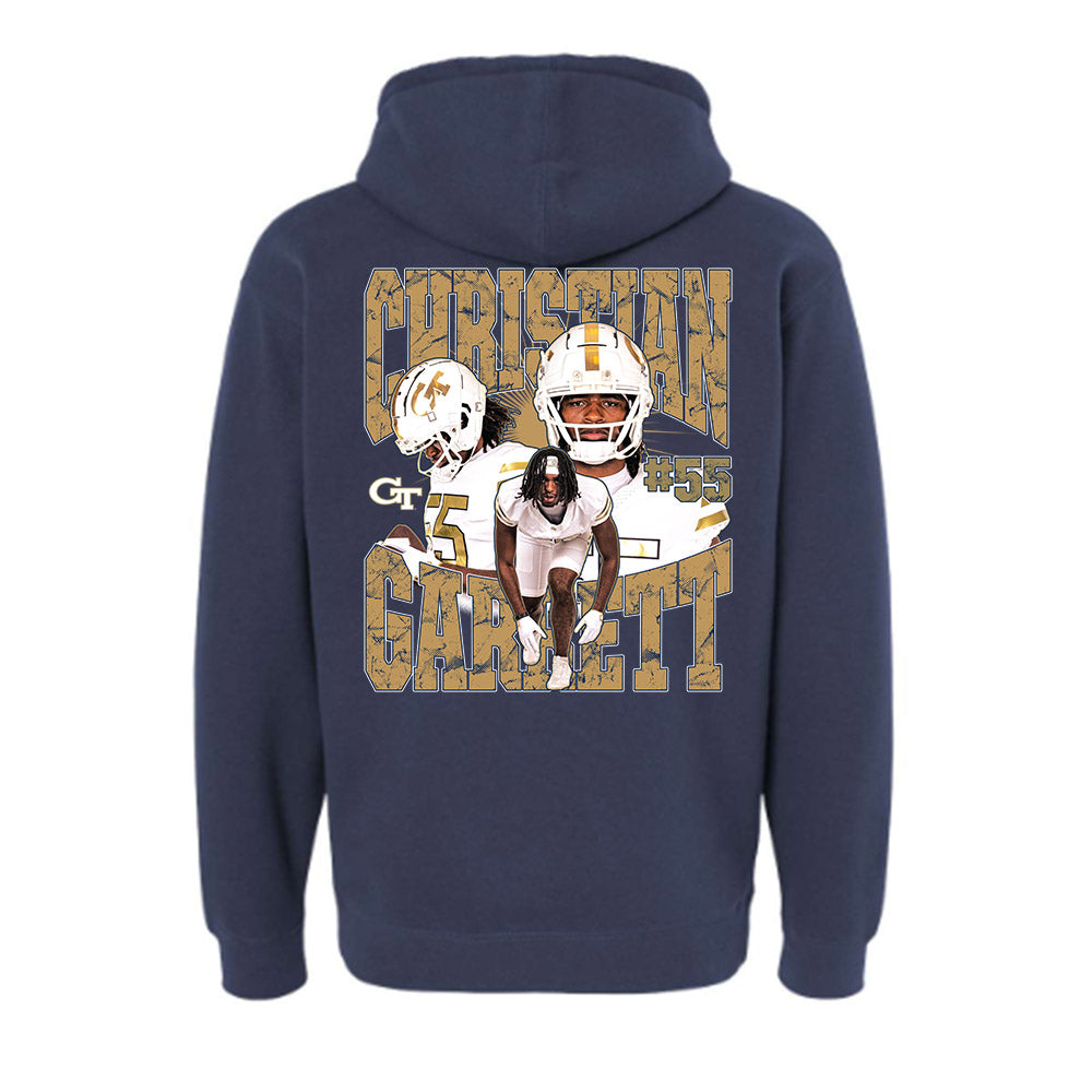 Georgia Tech - NCAA Football : Christian Garrett - Collage Hooded Pullover Sweatshirt-1