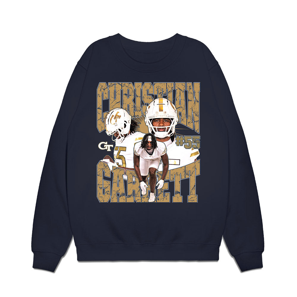 Georgia Tech - NCAA Football : Christian Garrett - Collage Premium Crewneck Sweatshirt-0