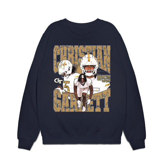 Georgia Tech - NCAA Football : Christian Garrett - Collage Premium Crewneck Sweatshirt-0