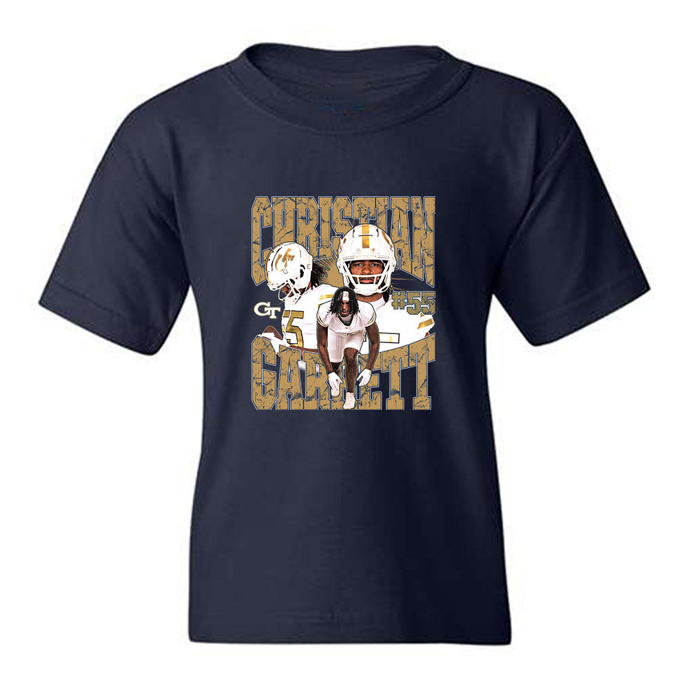 Georgia Tech - NCAA Football : Christian Garrett - Collage Youth T-Shirt-0