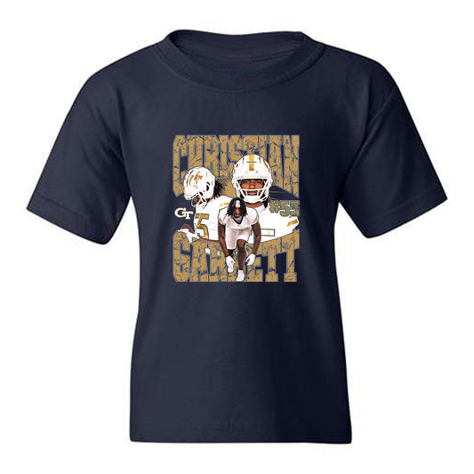 Georgia Tech - NCAA Football : Christian Garrett - Collage Youth T-Shirt-0