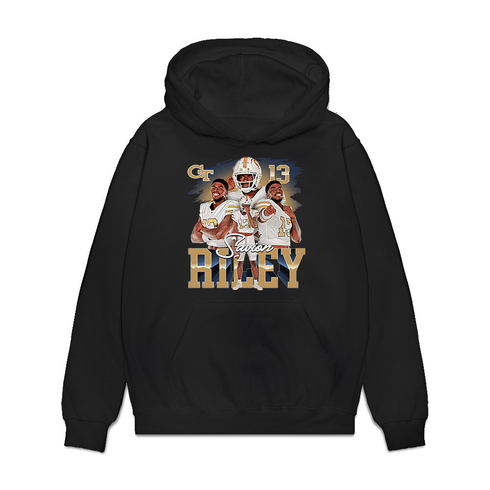 Georgia Tech - NCAA Football : Savion Riley - Collage Premium Hooded Sweatshirt-0