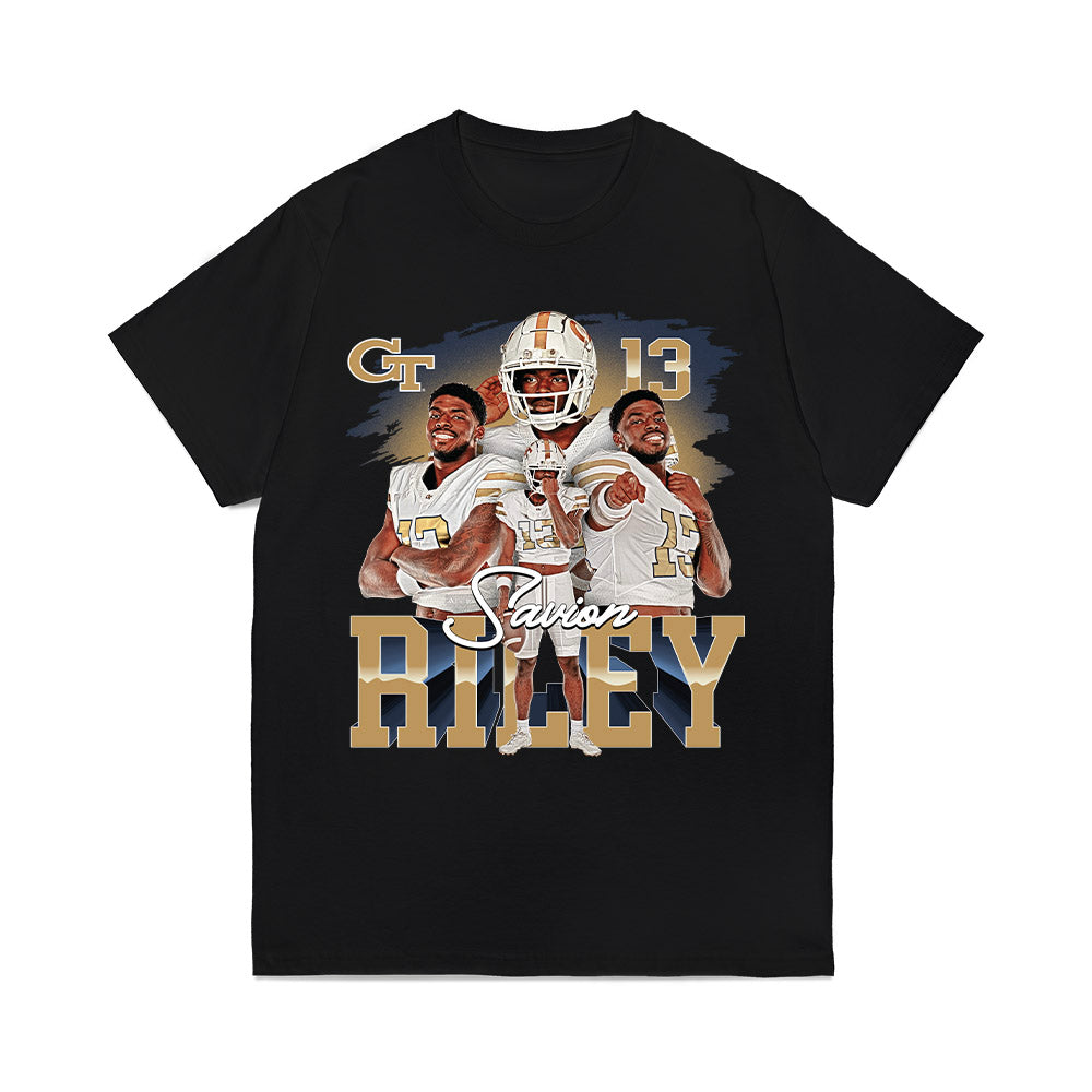 Georgia Tech - NCAA Football : Savion Riley - Collage Comfort Colors T-Shirt-0