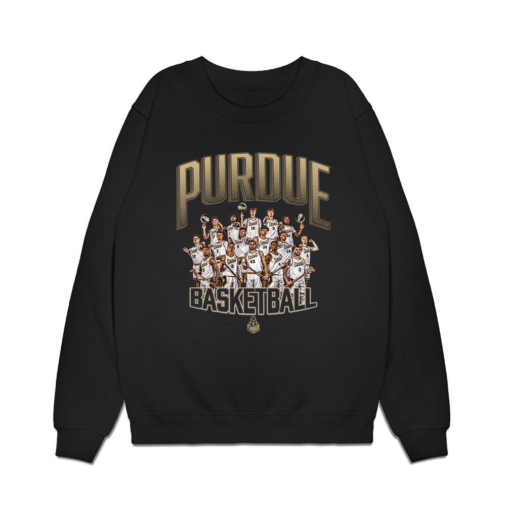 Purdue - NCAA Men's Basketball : - Team Collage Premium Crewneck Sweatshirt-0