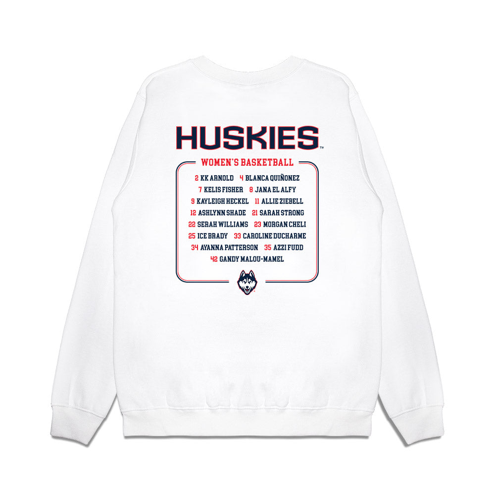 UConn - NCAA Women's Basketball : - Roster Premium Crewneck Sweatshirt-1