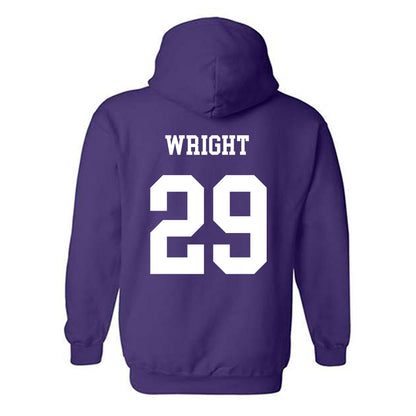 JMU - NCAA Football : KJ Wright - Vintage Dukes Hooded Sweatshirt-1