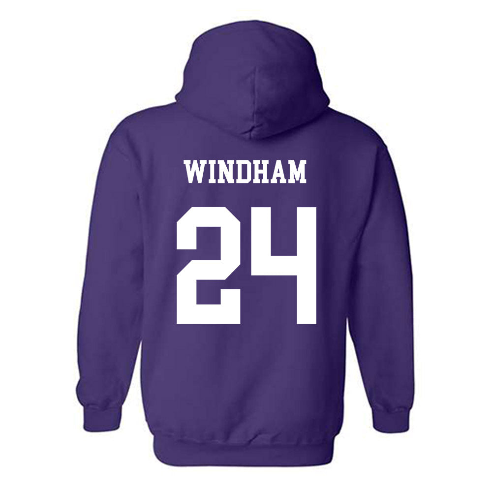 JMU - NCAA Men's Basketball : KJ Windham - Vintage Dukes Hooded Sweatshirt-1