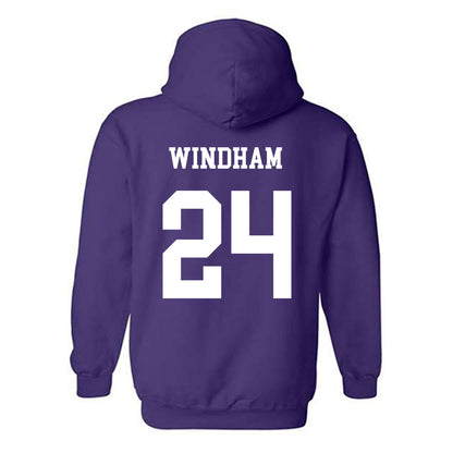 JMU - NCAA Men's Basketball : KJ Windham - Vintage Dukes Hooded Sweatshirt-1