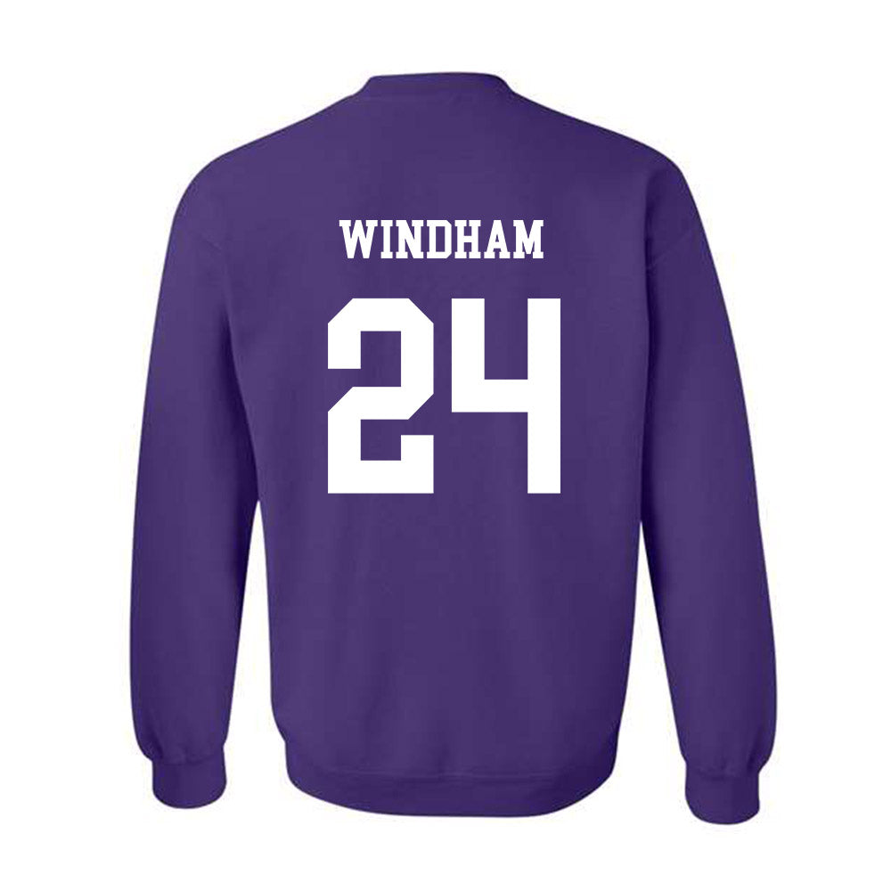 JMU - NCAA Men's Basketball : KJ Windham - Vintage Dukes Crewneck Sweatshirt-1