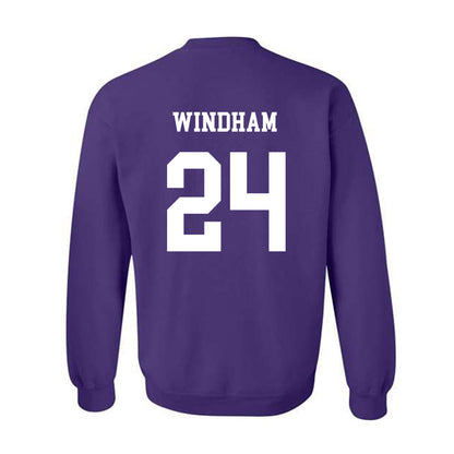 JMU - NCAA Men's Basketball : KJ Windham - Vintage Dukes Crewneck Sweatshirt-1