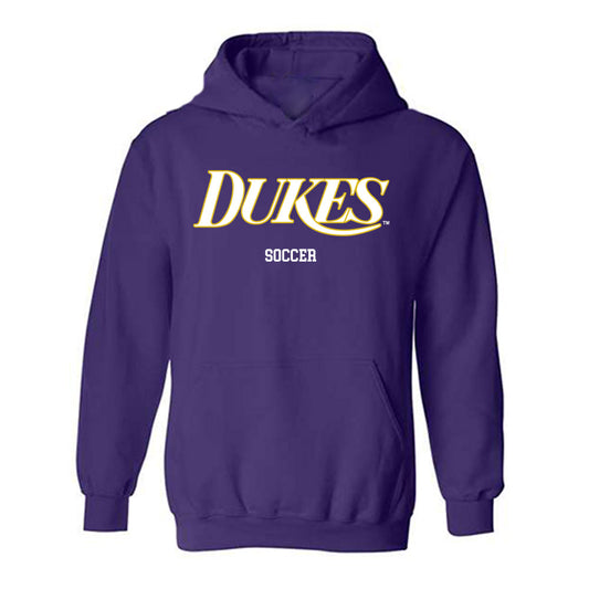 JMU - NCAA Women's Soccer : Kennedy Rist - Vintage Dukes Hooded Sweatshirt-0