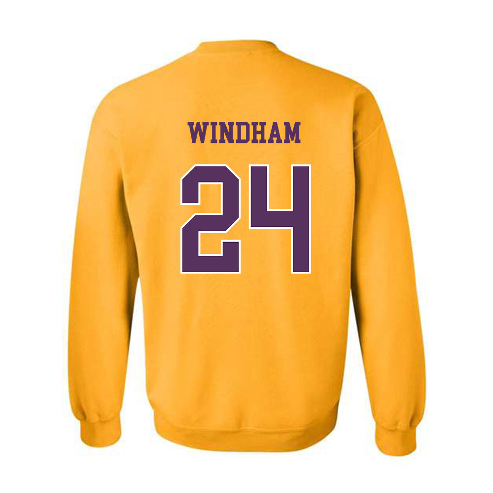 JMU - NCAA Men's Basketball : KJ Windham - Vintage Dukes Crewneck Sweatshirt-1