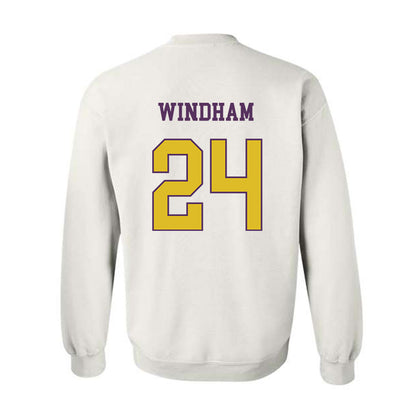 JMU - NCAA Men's Basketball : KJ Windham - Vintage Dukes Crewneck Sweatshirt-1