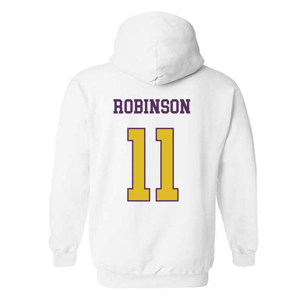 JMU - NCAA Women's Basketball : Bree Robinson - Vintage Dukes Hooded Sweatshirt-1