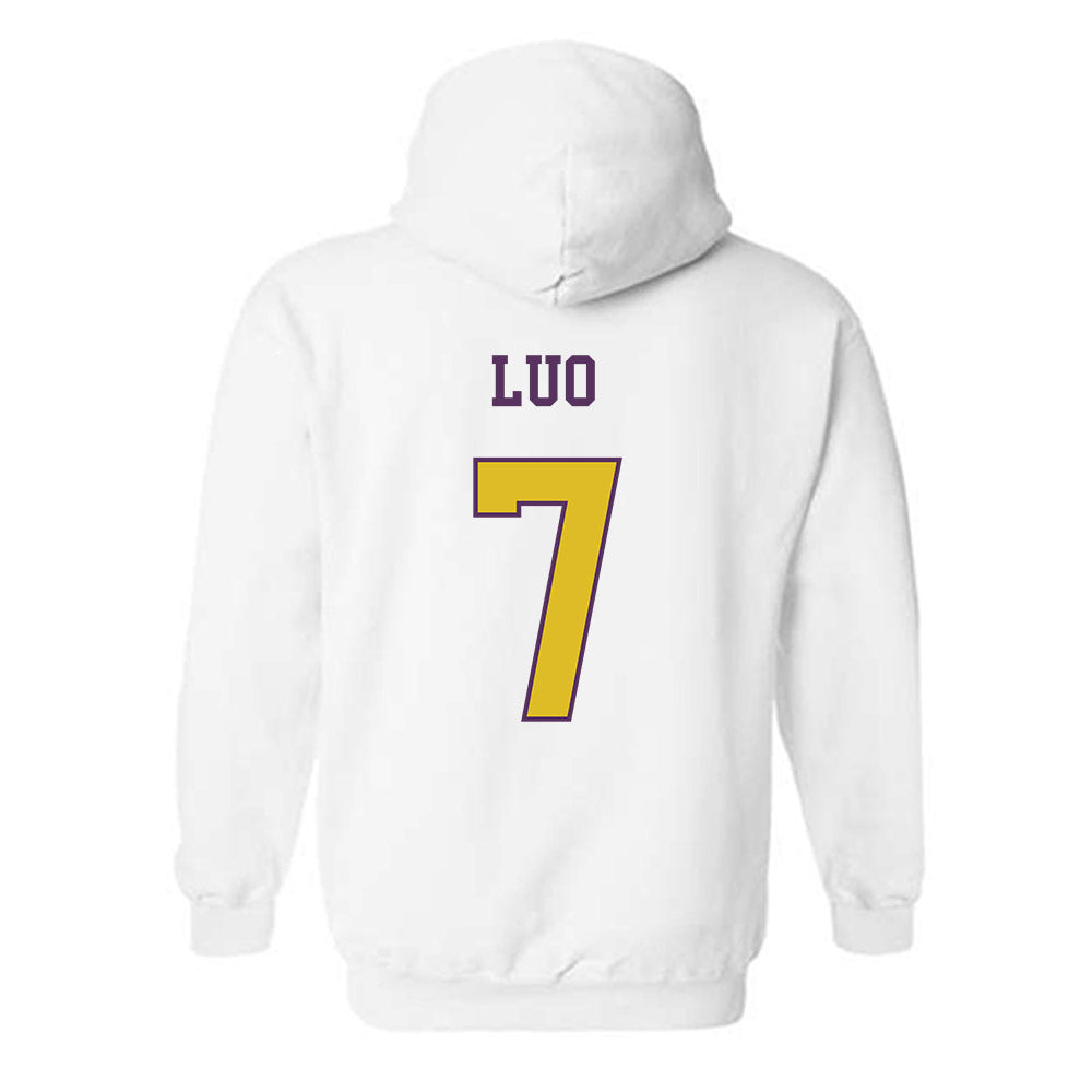 JMU - NCAA Women's Soccer : Gloria Luo - Vintage Dukes Hooded Sweatshirt-1