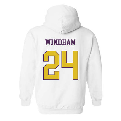 JMU - NCAA Men's Basketball : KJ Windham - Vintage Dukes Hooded Sweatshirt-1