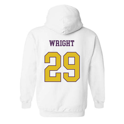 JMU - NCAA Football : KJ Wright - Vintage Dukes Hooded Sweatshirt-1