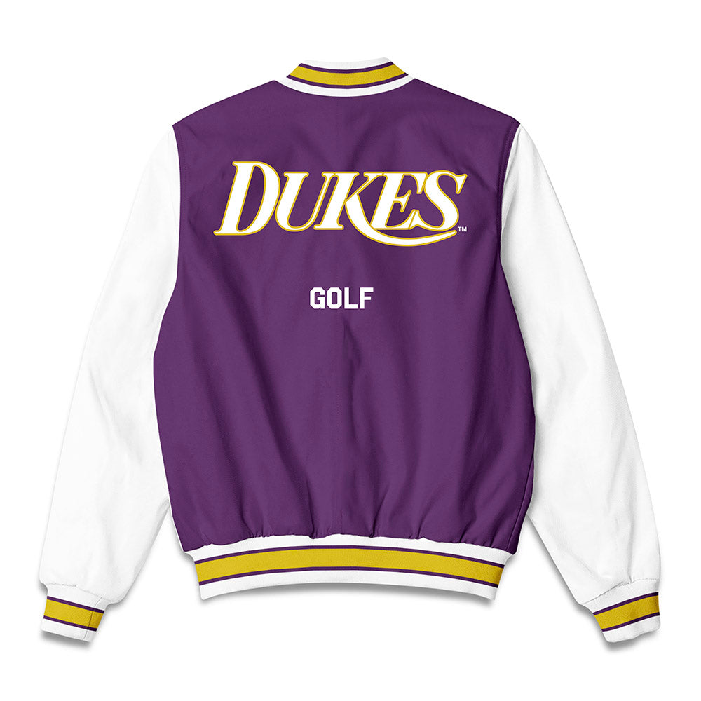 JMU - NCAA Women's Golf : Avery Robinson - Vintage Dukes Bomber Jacket-1