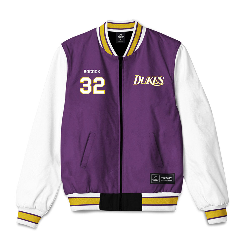 JMU - NCAA Baseball : Zach Bocock - Vintage Dukes Bomber Jacket-0