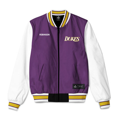 JMU - NCAA Women's Golf : Avery Robinson - Vintage Dukes Bomber Jacket-0