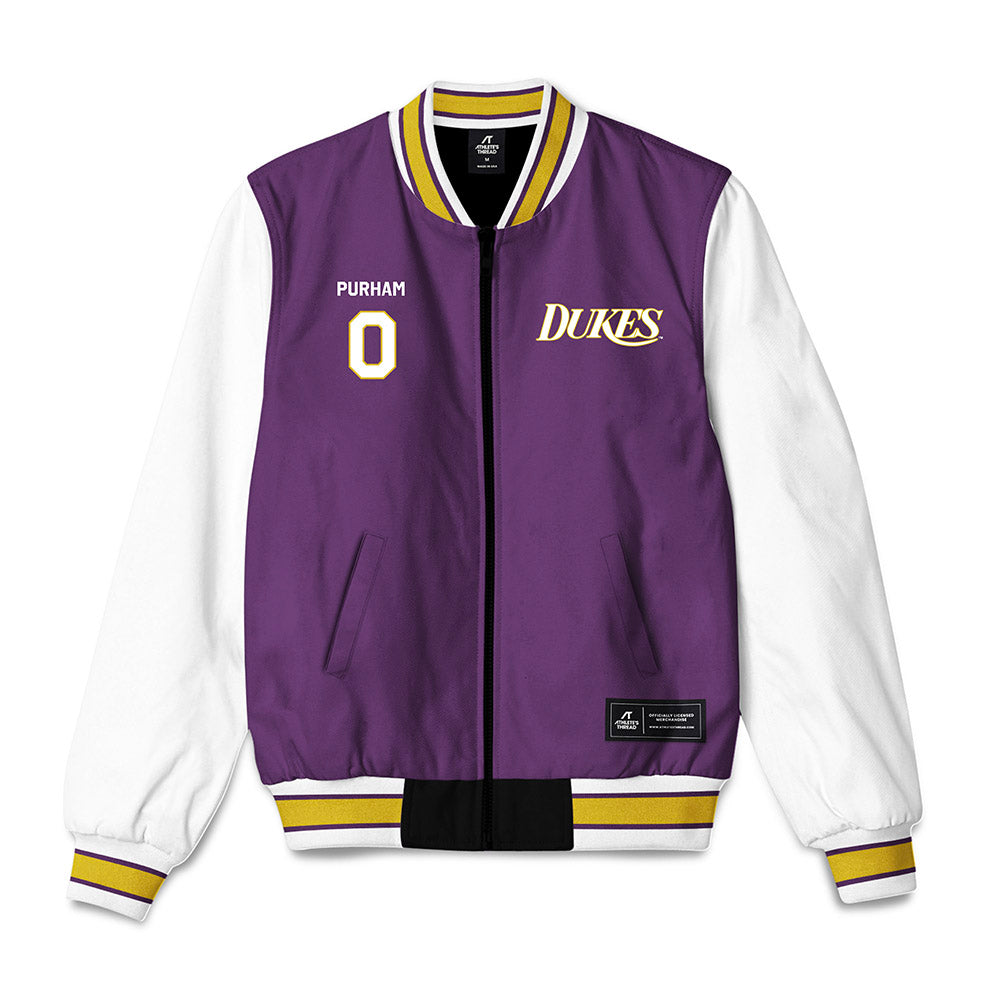JMU - NCAA Football : Mason Purham - Vintage Dukes Bomber Jacket-0