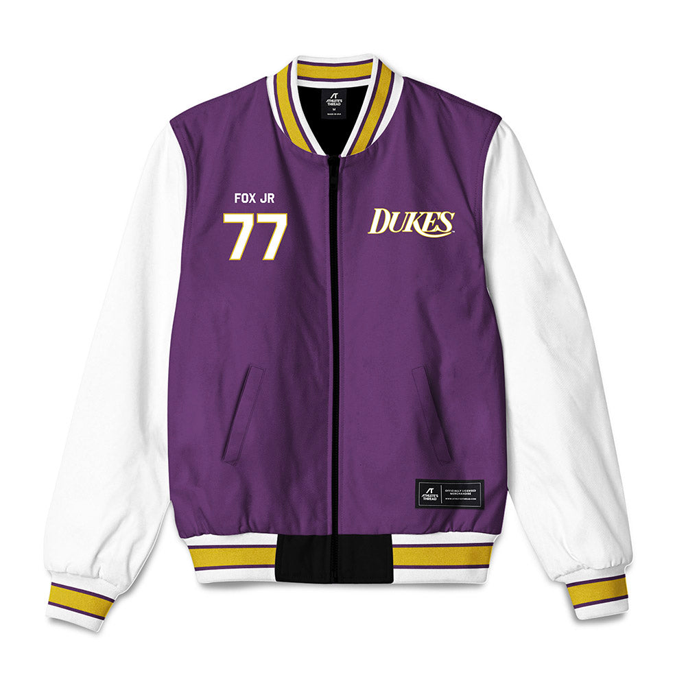 JMU - NCAA Football : Daniel Fox JR - Vintage Dukes Bomber Jacket-0
