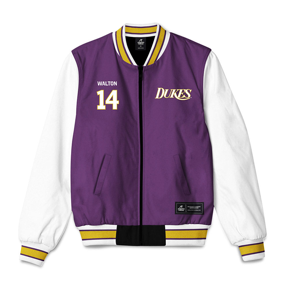 JMU - NCAA Women's Basketball : Regina Walton - Vintage Dukes Bomber Jacket-0