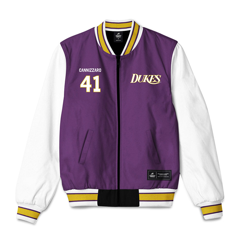 JMU - NCAA Baseball : Jack Cannizzaro - Vintage Dukes Bomber Jacket-0