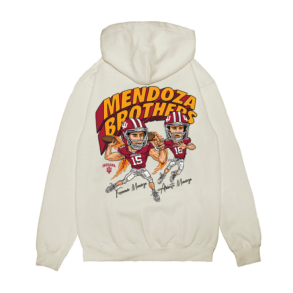 Indiana - NCAA Football : - Mendoza Brothers Graphic Premium Hooded Sweatshirt-1