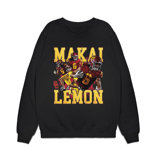 USC - NCAA Football : Makai Lemon - Collage Premium Crewneck Sweatshirt-0