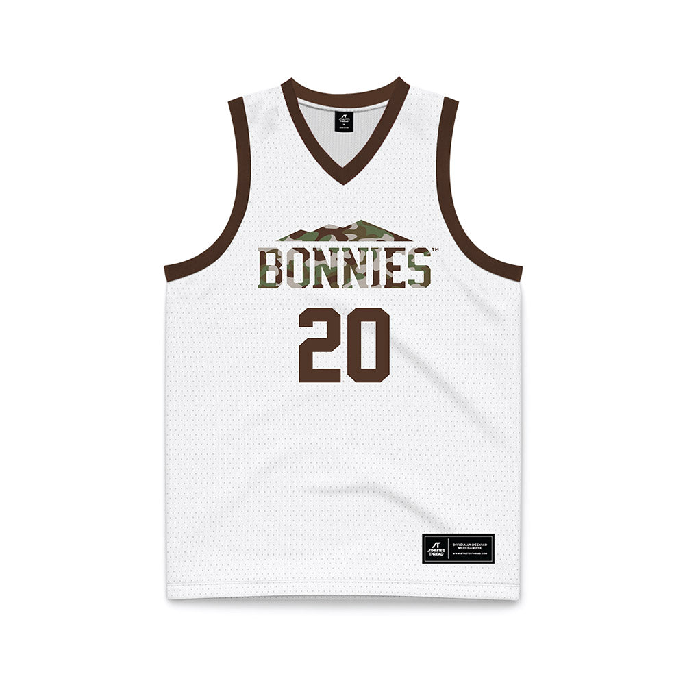 St. Bonaventure - NCAA Men's Basketball : Achille Lonati - White Basketball Jersey-0