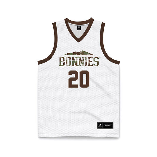 St. Bonaventure - NCAA Men's Basketball : Achille Lonati - White Basketball Jersey-0