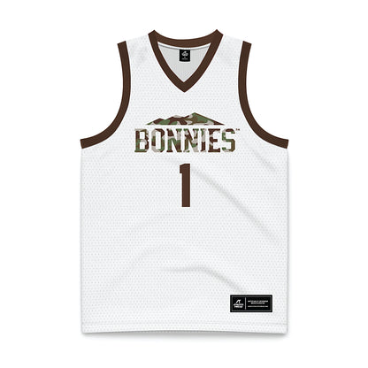 St. Bonaventure - NCAA Men's Basketball : White Basketball Jersey-0