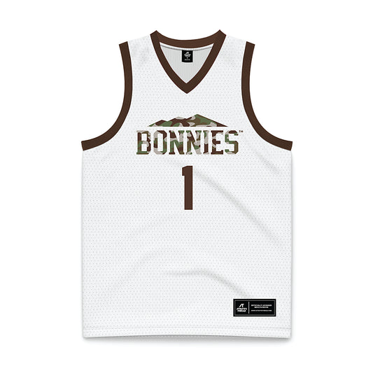 St. Bonaventure - NCAA Men's Basketball : White Basketball Jersey-0