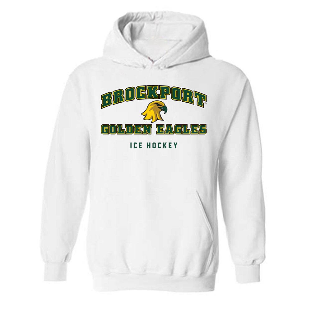Brockport - NCAA Men's Ice Hockey : Aidan Taylor - Classic Shersey Hooded Sweatshirt-0