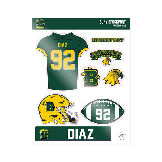 Brockport - NCAA Football : Anthony Diaz - Sticker Sheet-0