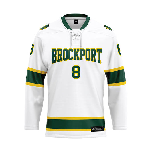 Brockport - NCAA Men's Ice Hockey : Kyle Kussmann - White Hockey Jersey-0