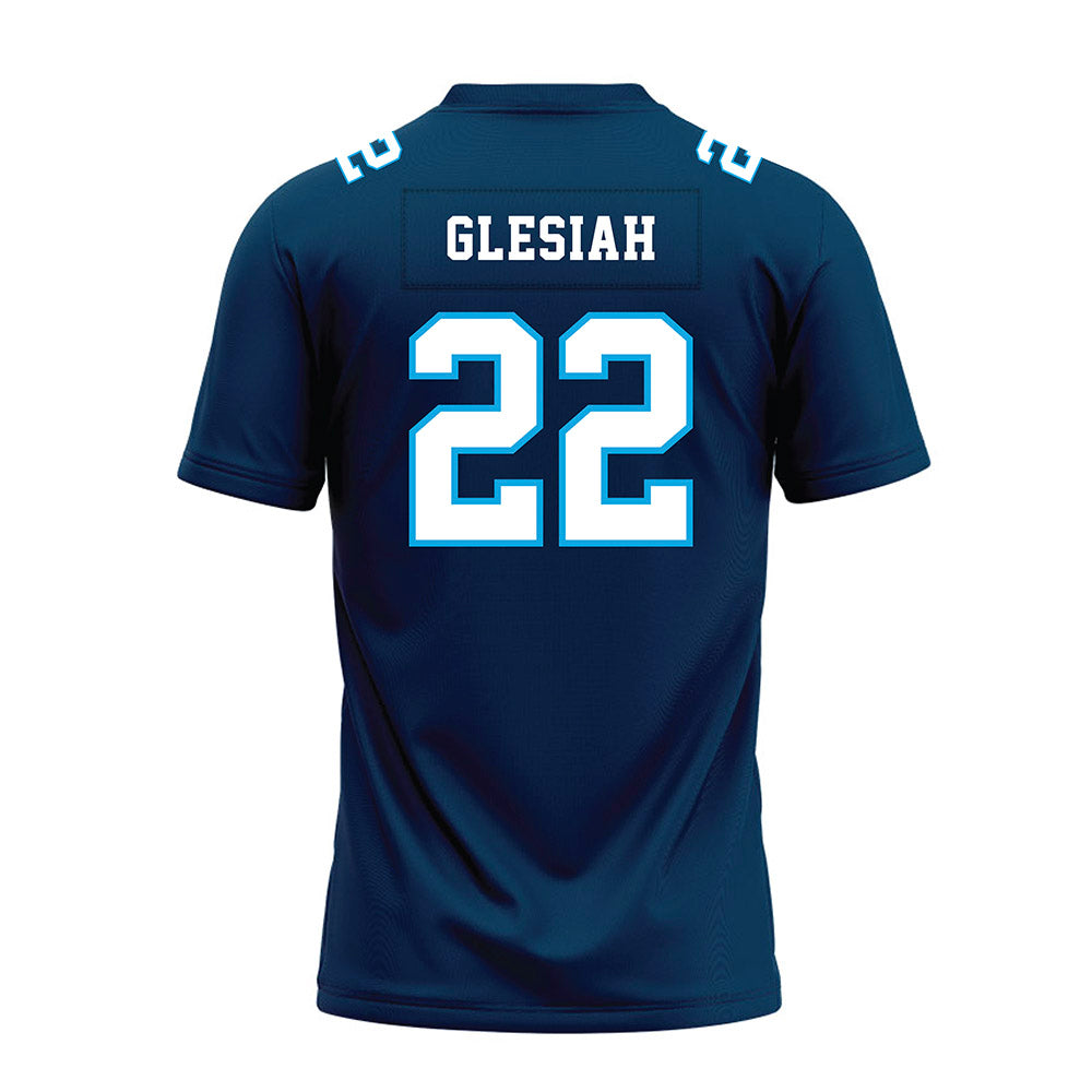 Dakota State - NCAA Football : Sam Glesiah - Navy Premium Football Jersey-1