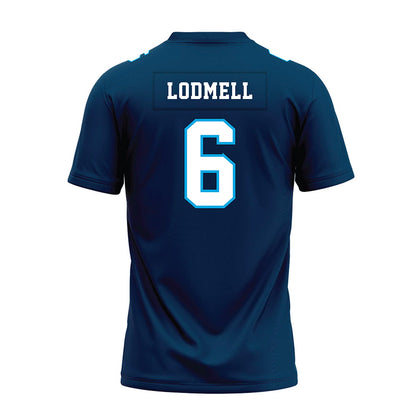Dakota State - NCAA Football : Devin Lodmell - Navy Premium Football Jersey-1